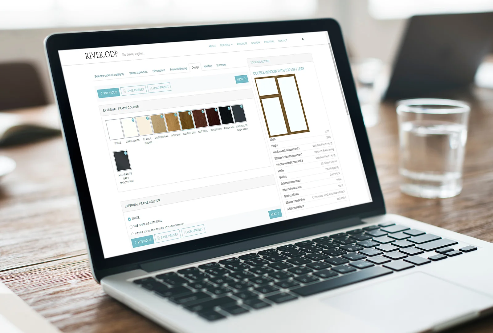 River ODP WooCommerce product customiser allowing customers to configure products and request a quotation.