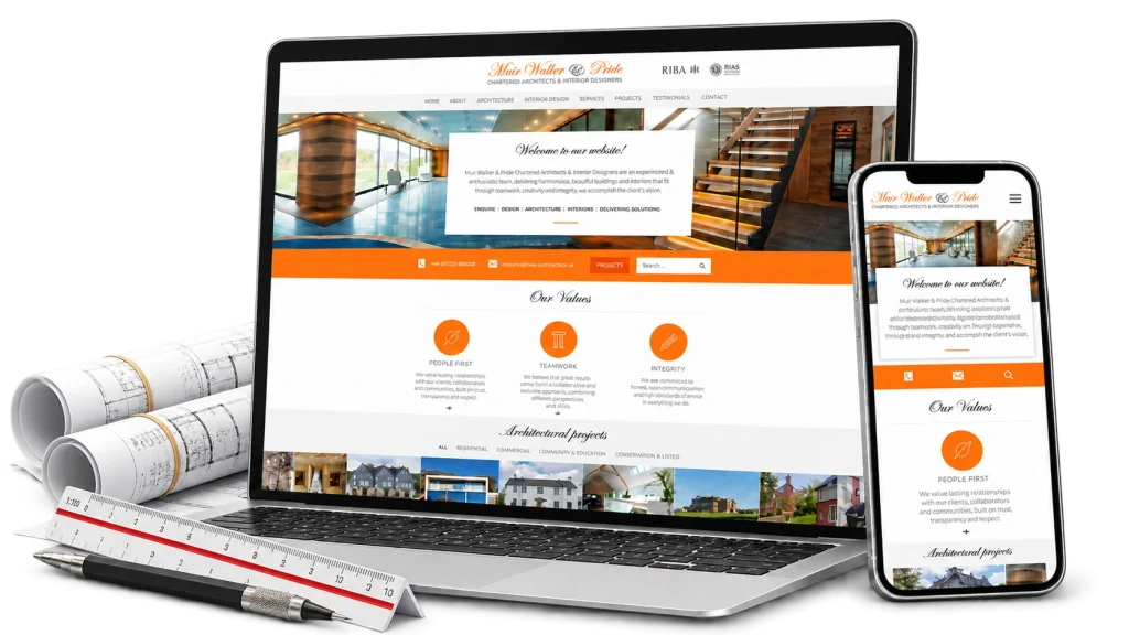 Muir Walker & Pride architecture website hero image from the KAIA Design Archive