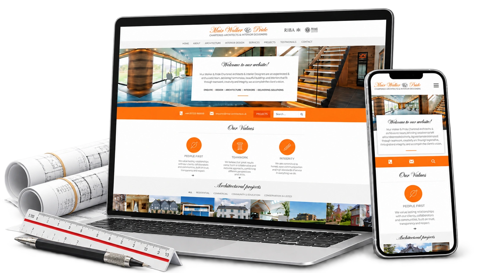 Muir Walker & Pride architecture website hero image from the KAIA Design Archive