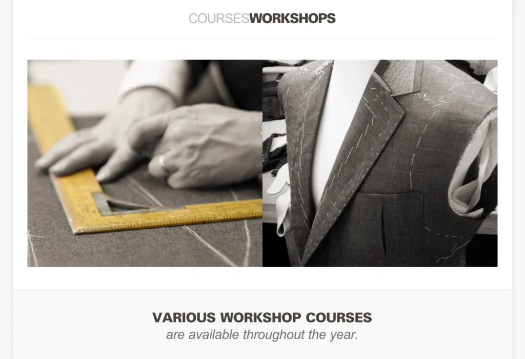 Savile Row Training Academy tailoring workshops and practical sewing courses