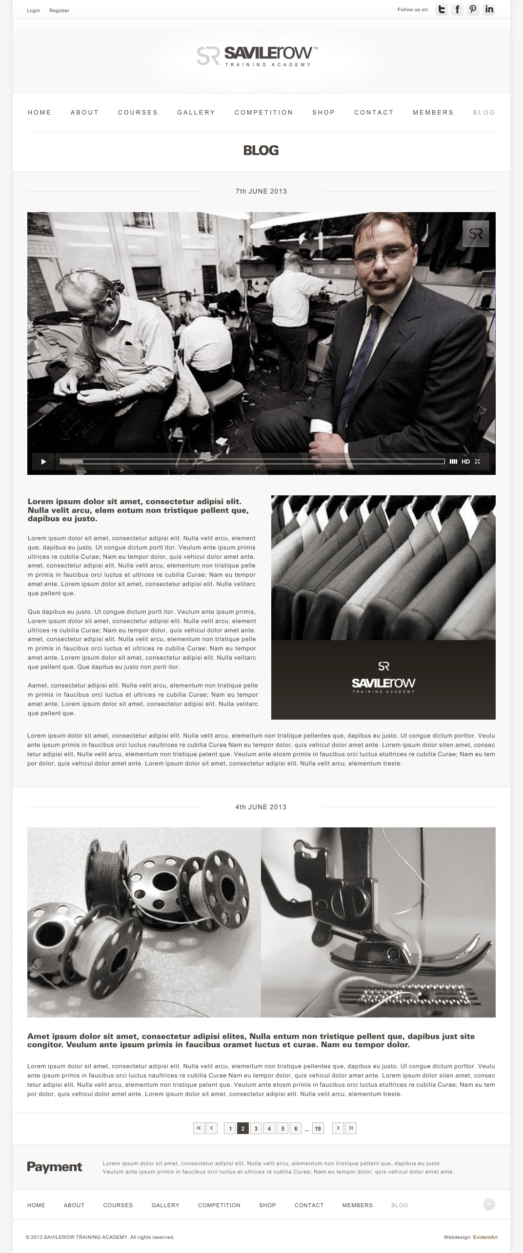 Savile Row Training Academy blog with tailoring workshop video and editorial content